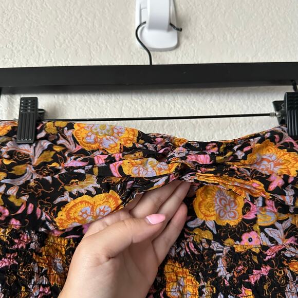 Free People Floral One More Time Tube Top Black Orange Size Small - Picture 4 of 4